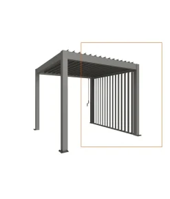 biohort Lamellenseitenwand Gr. 4 m, ca. B235/H10/T364 cm Quarzgrau New