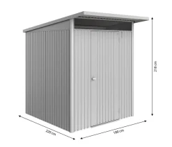 biohort Gartenhäuser & Gerätehäuser - Metallgerätehaus AvantGarde ECO A1, ca. B180/H218/T220 cm Silber