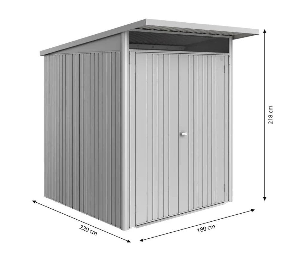 biohort Gartenhäuser & Gerätehäuser - Metallgerätehaus AvantGarde ECO A1, ca. B180/H218/T220 cm Silber