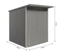 biohort Gartenhäuser & Gerätehäuser - Metallgerätehaus AvantGarde ECO A1, ca. B180/H218/T220 cm Quarzgrau