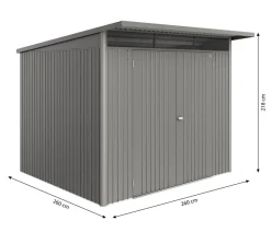 biohort Metallgerätehaus AvantGarde ECO A6, ca. B260/H218/T260 cm Quarzgrau
