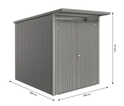 biohort Metallgerätehaus AvantGarde ECO A2, ca. B180/H218/T260 cm Quarzgrau Outlet