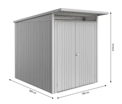 biohort Metallgerätehaus AvantGarde ECO A2, ca. B180/H218/T260 cm Silber Sale