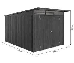 biohort Gartenhäuser & Gerätehäuser - Metallgerätehaus AvantGarde ECO A8, ca. B260/H222/T380 cm Dunkelgrau