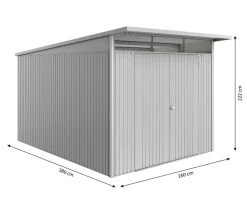 biohort Gartenhäuser & Gerätehäuser - Metallgerätehaus AvantGarde ECO A8, ca. B260/H222/T380 cm Silber
