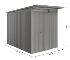 biohort Gartenhäuser & Gerätehäuser - Metallgerätehaus AvantGarde ECO A3, ca. B180/H217/T300 cm Quarzgrau