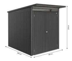 biohort Gartenhäuser & Gerätehäuser - Metallgerätehaus AvantGarde ECO A2, ca. B180/H218/T260 cm Dunkelgrau