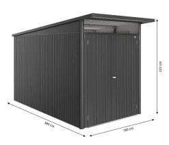 biohort Gartenhäuser & Gerätehäuser > Metallgerätehaus AvantGarde ECO A4, ca. B180/H222/T380 cm