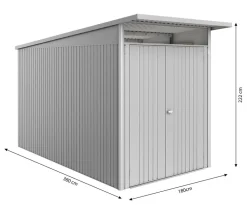 biohort Metallgerätehaus AvantGarde ECO A4, ca. B180/H222/T380 cm Silber