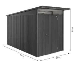 biohort Gartenhäuser & Gerätehäuser - Metallgerätehaus AvantGarde ECO A4, ca. B180/H222/T380 cm Dunkelgrau