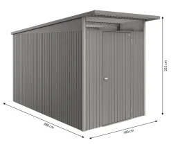 biohort Gartenhäuser & Gerätehäuser - Metallgerätehaus AvantGarde ECO A4, ca. B180/H222/T380 cm Quarzgrau