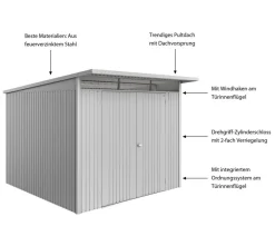 biohort Gartenhäuser & Gerätehäuser > Metallgerätehaus AvantGarde ECO A7, ca. B260/H217/T300 cm