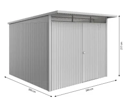 biohort Metallgerätehaus AvantGarde ECO A7, ca. B260/H217/T300 cm Silber Best