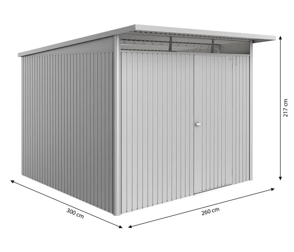 biohort Metallgerätehaus AvantGarde ECO A7, ca. B260/H217/T300 cm Silber Best