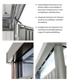 biohort Gartenhäuser & Gerätehäuser > Metallgerätehaus HighLine H6, ca. B314,3/H221/T314,3 cm