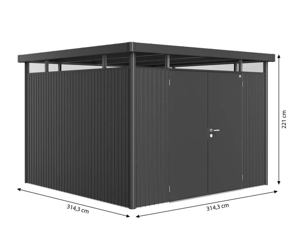 biohort Gartenhäuser & Gerätehäuser > Metallgerätehaus HighLine H6, ca. B314,3/H221/T314,3 cm