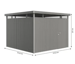 biohort Gartenhäuser & Gerätehäuser > Metallgerätehaus HighLine H6, ca. B314,3/H221/T314,3 cm