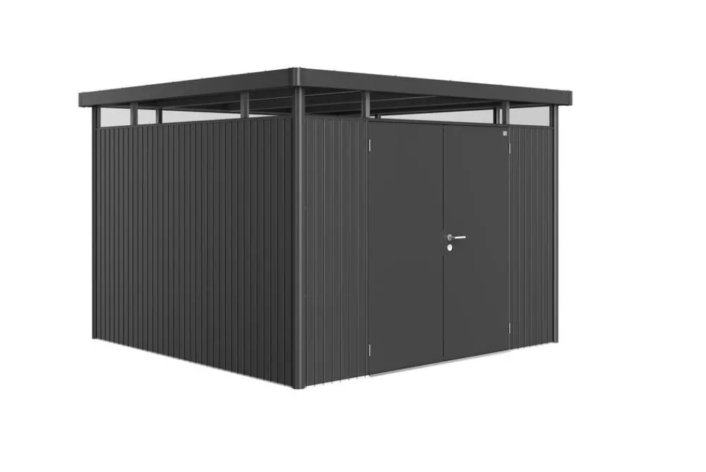 biohort Gartenhäuser & Gerätehäuser - Metallgerätehaus HighLine H6, ca. B314,3/H221/T314,3 cm Dunkelgrau
