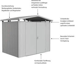 biohort Gartenhäuser & Gerätehäuser > Metallgerätehaus Panorama® P2, ca. B273/H227/T198 cm