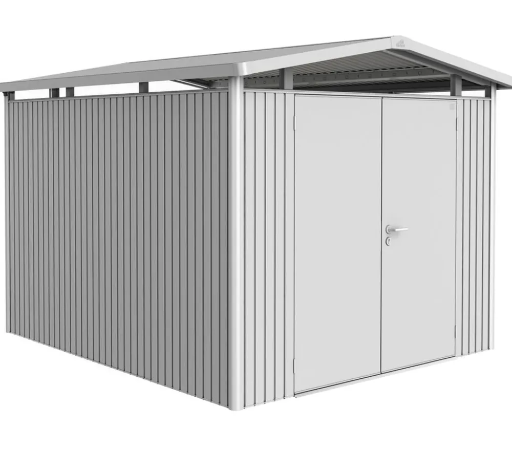 biohort Gartenhäuser & Gerätehäuser - Metallgerätehaus Panorama® P5, ca. B273/H227/T318 cm Silber