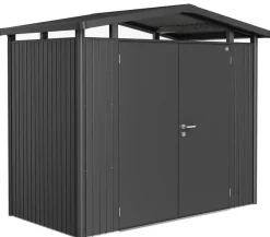 biohort Metallgerätehaus Panorama® P1, ca. B273/H227/T158 cm Dunkelgrau New