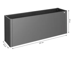 biohort Hochbeete & Frühbeete - Metall HochBeet 2x0,5, ca. B201,6/H77/T54,7 cm Dunkelgrau