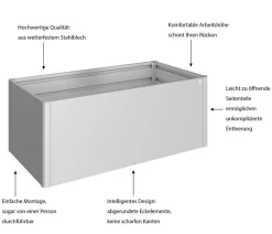 biohort Metall-HochBeet 2x1, ca. B201,6/H77/T103,1 cm Silber Discount