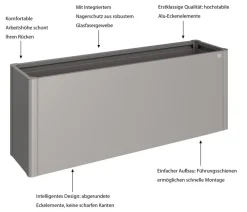 biohort Metall HochBeet 2x0,5, ca. B201,6/H77/T54,7 cm Quarzgrau Discount
