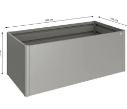 biohort Hochbeete & Frühbeete - Metall-HochBeet 2x1, ca. B201,6/H77/T103,1 cm Quarzgrau