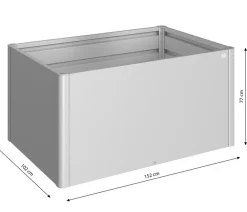 biohort Hochbeete & Frühbeete - Metall Hochbeet 1,5x1, ca. B152/H77/T102 cm Silber