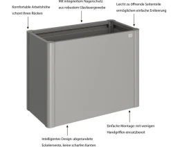 biohort Hochbeete & Frühbeete - Metall HochBeet 1x0,5, ca. B103,1/H77/T54,7 cm Quarzgrau
