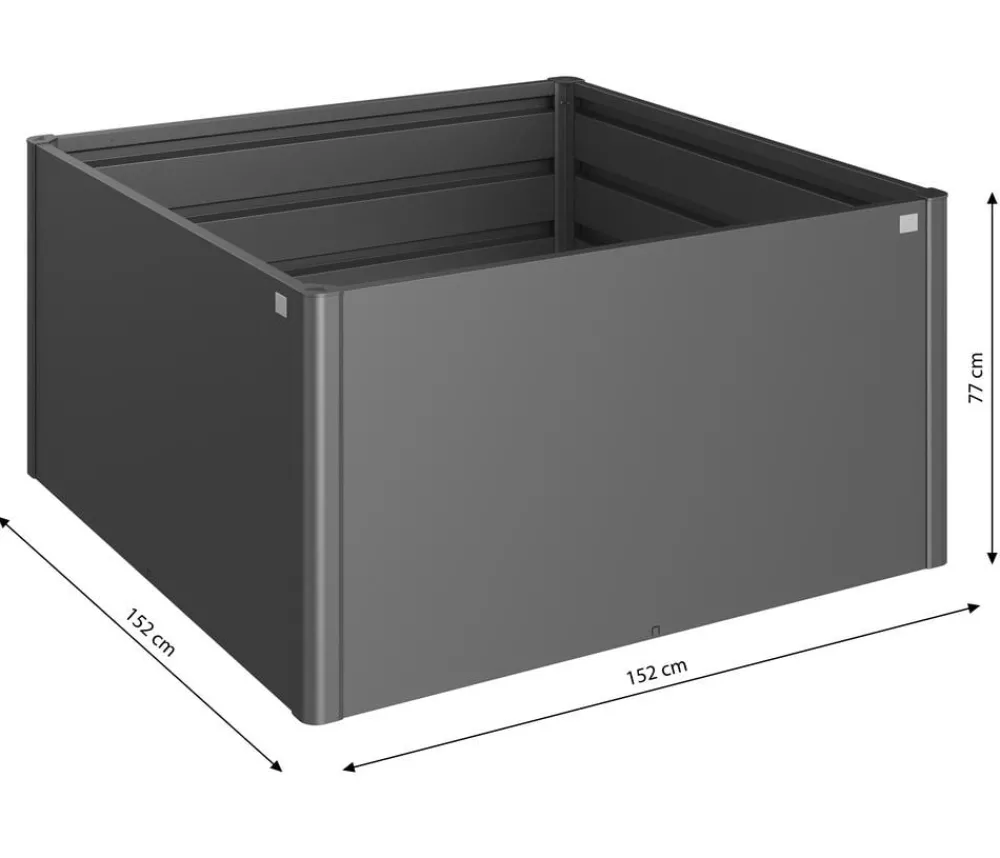 biohort Metall Hochbeet 1,5x1,5, ca. B152/H77/T152 cm Dunkelgrau Clearance