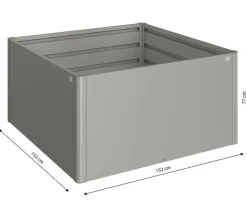 biohort Hochbeete & Frühbeete - Metall Hochbeet 1,5x1,5, ca. B152/H77/T152 cm Quarzgrau