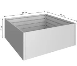 biohort Metall-HochBeet 2x2, ca. B201,6/H77/T201,6 cm Silber