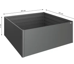 biohort Hochbeete & Frühbeete - Metall-HochBeet 2x2, ca. B201,6/H77/T201,6 cm Dunkelgrau