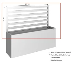 biohort Rankgitter & Obelisken|Hochbeete & Frühbeete > Metall-Rankgitter für HochBeet 4x1, ca. B397/H91/T4 cm