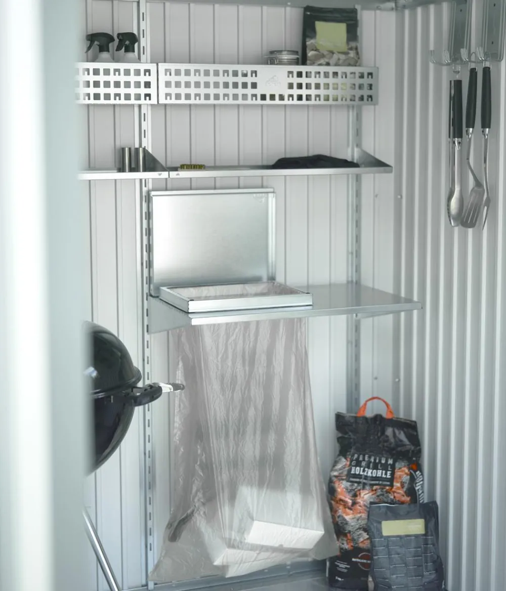 biohort Müllsackhalterung für Gerätehaus Europa/HighLine/AvantGarde/Panorama und Geräteschrank, ca. B72/H16,2/T44,6 cm Hellgrau Clearance