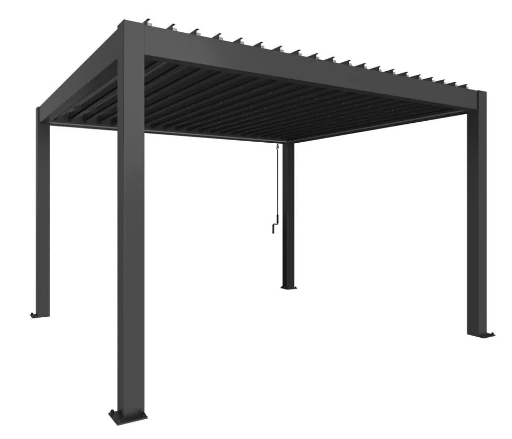 biohort Pergola 4 x 3,5 einfarbig, ca. B404,5/H264/T367,5 cm Dunkelgrau Discount
