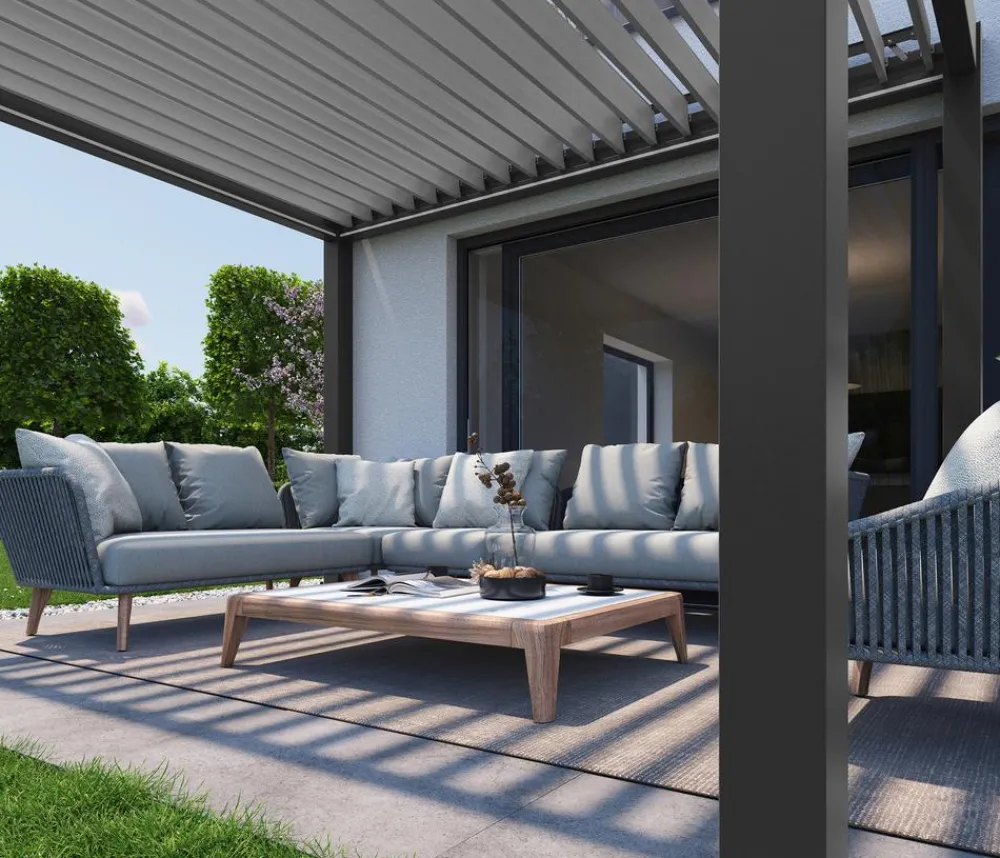biohort Pergola 3 x 3,5 einfarbig, ca. B312/H264/T367,5 cm Dunkelgrau