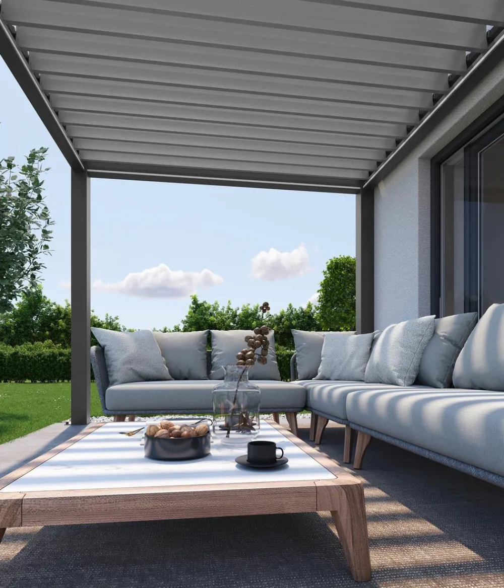 biohort Pergola 3 x 3,5 einfarbig, ca. B312/H264/T367,5 cm Dunkelgrau