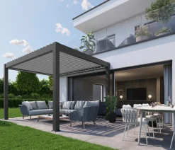 biohort Pergola 3 x 3,5 einfarbig, ca. B312/H264/T367,5 cm Dunkelgrau