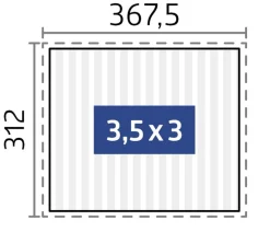 biohort Pergolen > Pergola 3,5 x 3 einfarbig, ca. B367,5/H264/T312 cm
