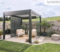biohort Pergola 6 x 3 einfarbig, ca. B608/H264/T312 cm Dunkelgrau New