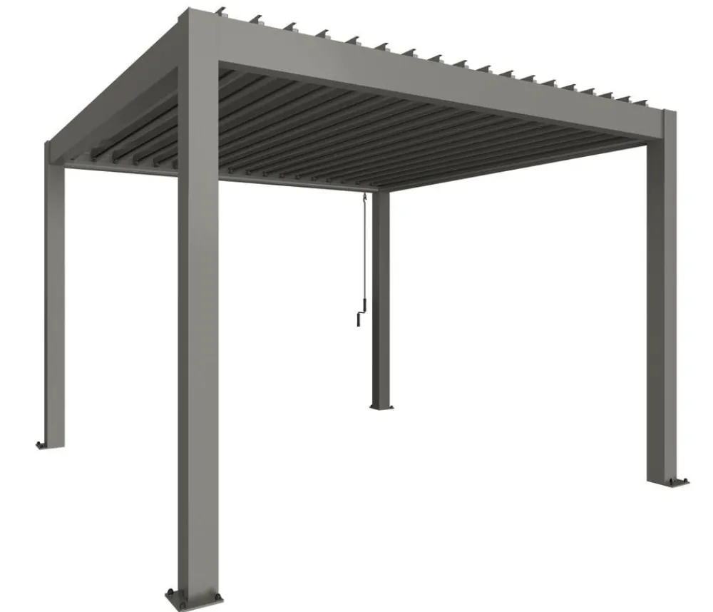 biohort Pergola 3,5 x 3,5 einfarbig, ca. B367,5/H264/T367,5 cm Quarzgrau Discount
