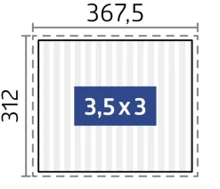 biohort Pergolen - Pergola 3,5 x 3 zweifarbig, ca. B367,5/H264/T312 cm Quarzgrau