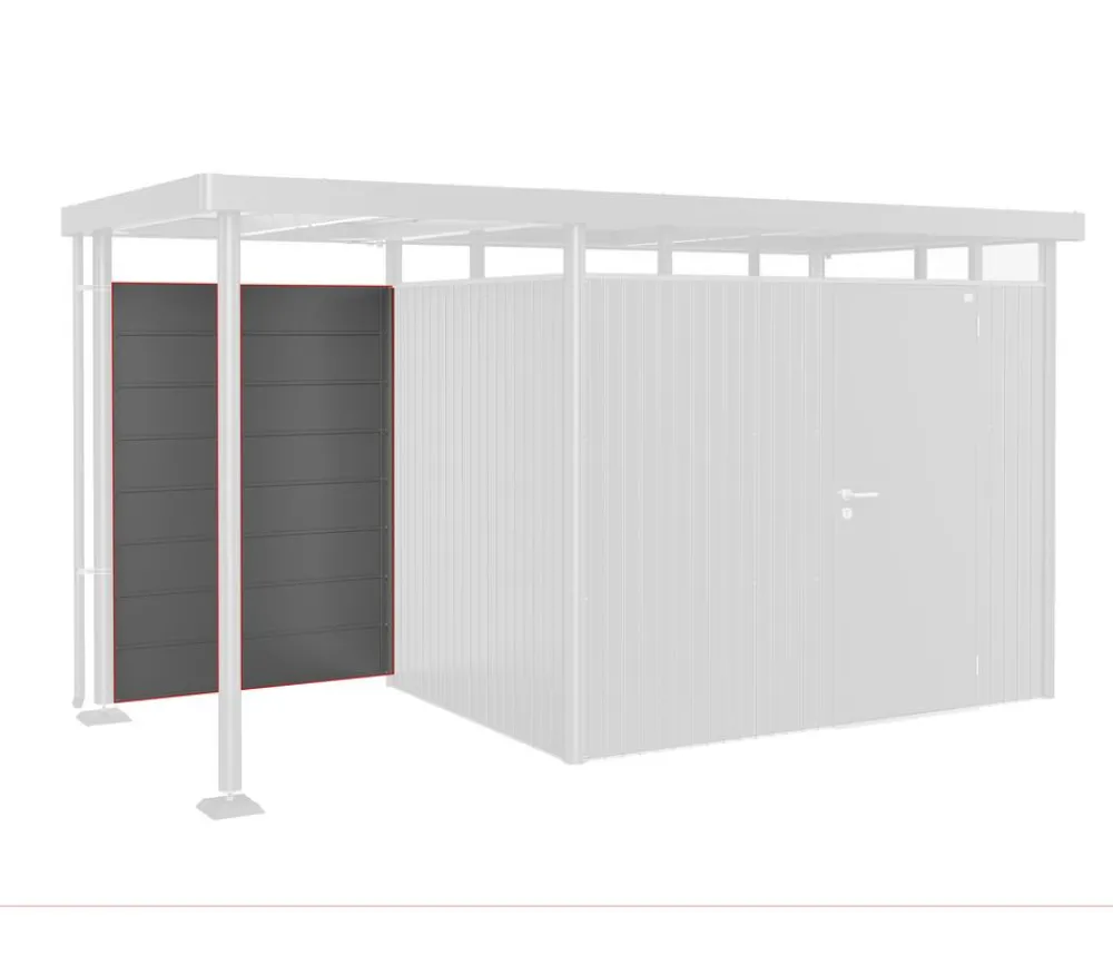 biohort Anbauten - Rückwand für Seitendach HighLine H2-H5 Dunkelgrau
