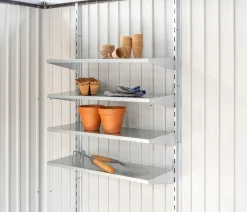 biohort Regalböden, ca. B72/H7/T24,5 cm, 4er Set Silber New