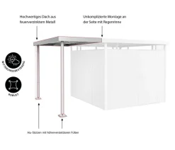 biohort Seitendach für Gerätehaus HighLine H5/H6 Quarzgrau Best