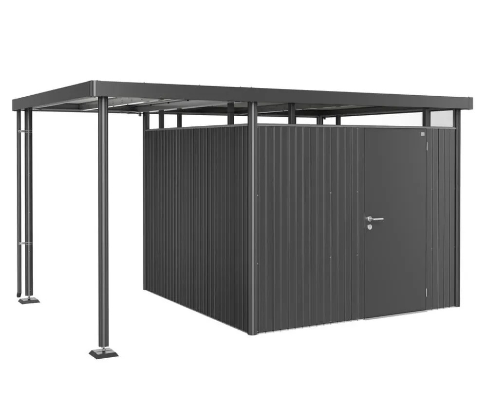 biohort Anbauten - Seitendach für Gerätehaus HighLine H4 Dunkelgrau