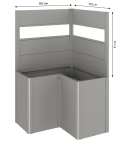 biohort Sichtschutz Belvedere L100 mit Acrylglas, ca. B102/H91/T102 cm Silber Clearance